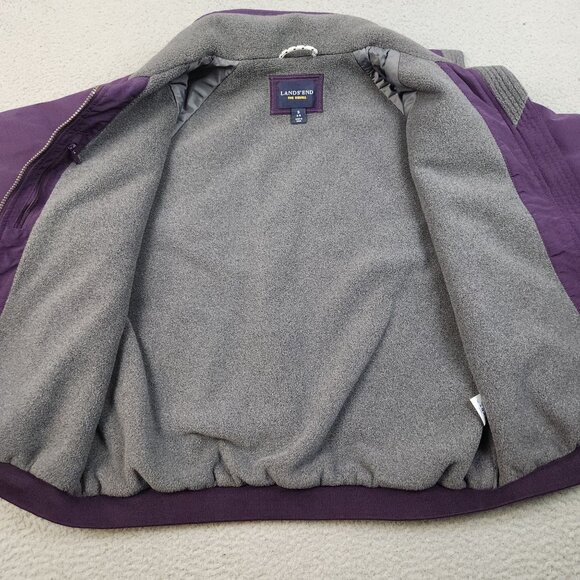 Vintage Lands End Women’s Small Purple Fleece Lined Squall Bomber Jacket Outdoor - Picture 8 of 13